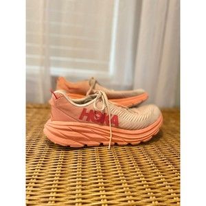 Size 7.5 Hoka Rincon 3 Silver Peony Cantelope Pink